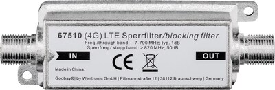 Blokovací filter LTE/4G, F-konektor, F/F