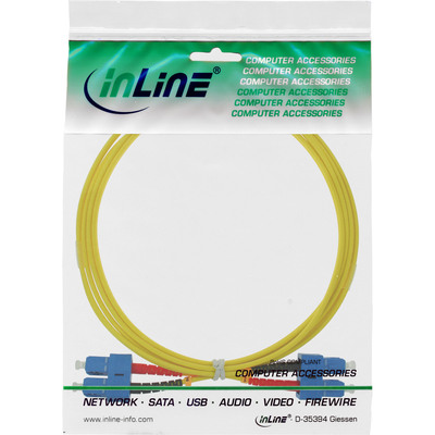 Fiber kábel SC-SC, 0.5m Duplex OS2(9/125µm), LSOH, 3mm, žltý
