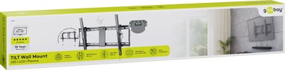 Držiak pre TV 37-70" na stenu, max 70kg, s náklonom +3° / -12°, VESA do 600x400, čierny