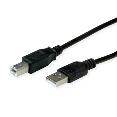 Kábel USB 2.0 A-B M/M 0.8m, High Speed, čierny, Roline Recycled Material