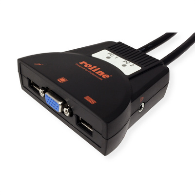 KVM switch/prepínač 2PC, VGA, USB, star+audio