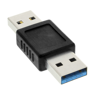 Adaptér USB 3.2 Gen 1, A-A M/M, 5Gbps, priamy, čierny