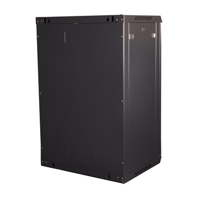 19" Rack na stenu 18U, čierny, 912x600x450 mm (HxWxD), odnímateľné bočnice