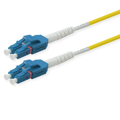 Fiber kábel LC-LC, 5m Duplex OS2(9/125µm), LSOH, uniboot konektor, 2mm, žltý