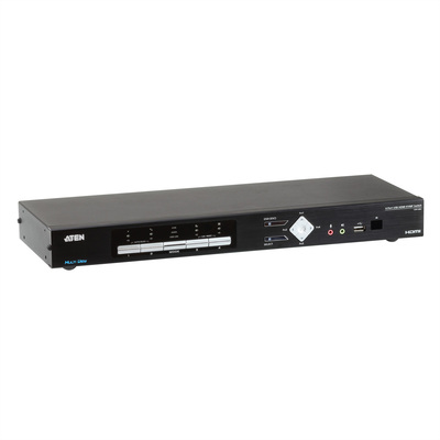 KVM switch/prepínač 4PC, HDMI, USB, audio, seamless, Multi-View