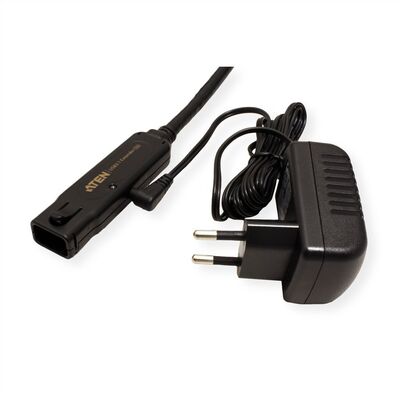 Kábel USB 3.2 Gen 1, A-A M/F 10m, 5Gbps, predlžovací, čierny, aktívny