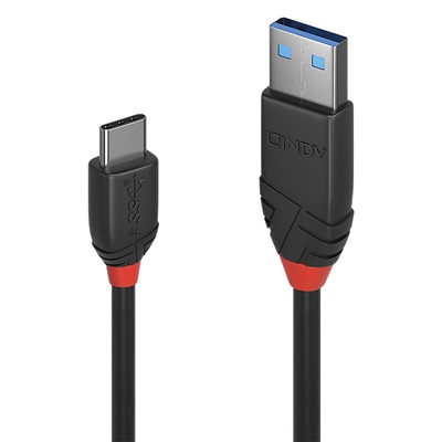 Kábel USB 3.2 Gen 2, AM/CM Typ C 1.5m, 10Gbps, max. 15w 5V3A, Black Line, čierny