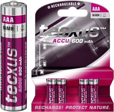 Batéria Tecxus nabíjacia AAA (4ks) 1.2V 600mAh NiMH (HR03) 4BL