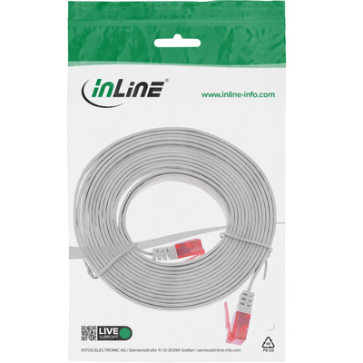 UTP Patchkábel 0.5m cat.6, sivý, plochý, Cu