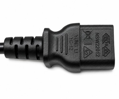 Kábel sieťový 230V predlžovací, C13 - C14, 1m, 1.00mm², 10A, LSOH, čierny