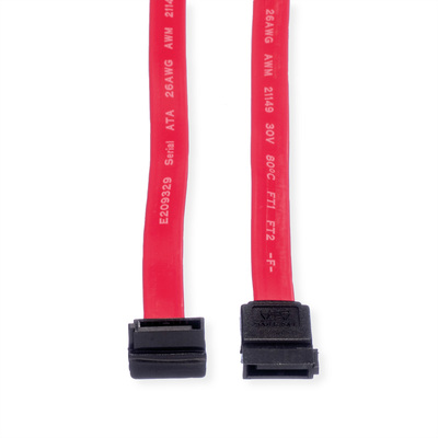 Kábel SATA II M/M 0.5m, zahnutý, 3 Gbit/s, červený
