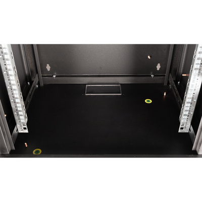 19" Rack na stenu 7U, čierny, 418x600x450mm (HxWxD), RAL9005, PRO, odnímateľné bočnice