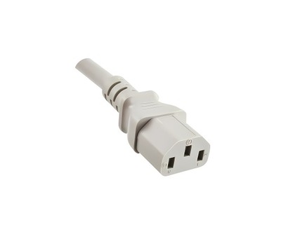 Kábel sieťový 230V, vidlica (BS1363A) UK lomená typ G 13A - C13 2.5m 1.5 mm², svetlo sivá