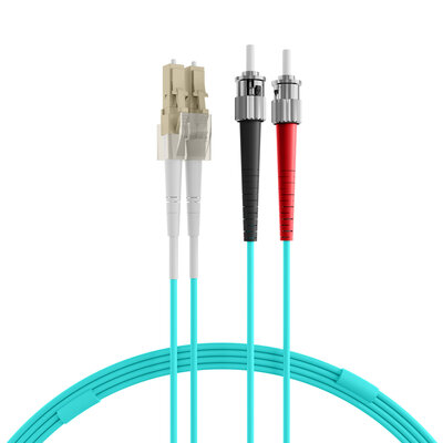 Fiber kábel LC-ST, 2m Duplex OM3(50/125µm), LSOH, 2mm, tyrkysový