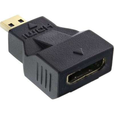 Adaptér HDMI mini/HDMI micro F/M, priamy, pozl. HDMI C - F / HDMI D -M