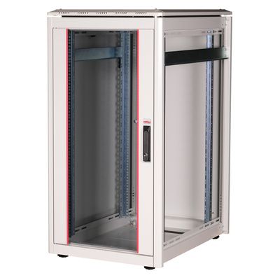 19" Rack na podlahu 22U, 1164x600x800mm (HxWxD), PRO, sklenené dvere, sivý