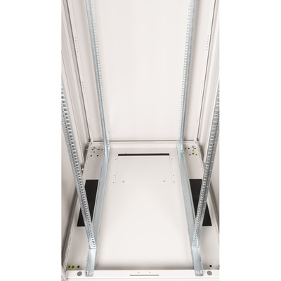 19" Rack na podlahu 42U, 2010x800x1000mm (HxWxD), BASIC, sklenené dvere, sivý