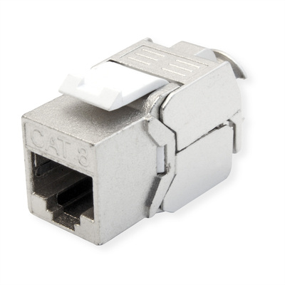 Konektor Keystone cat.8.1, tienený, strieborný, beznástrojový (toolless), SLIM