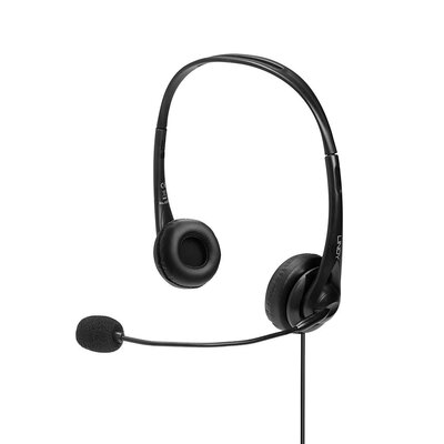 Slúchadlá s mikrofónom, ovládanie hlasitosti, USB, 1.85m, čierne §§