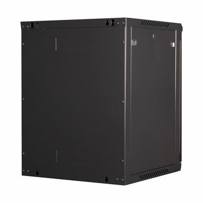 19" Rack na stenu 15U, čierny, 779x600x600 mm (HxWxD), odnímateľné bočnice