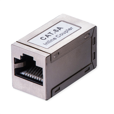 Spojka RJ45, cat.6a, tienená, kovová Gigabit