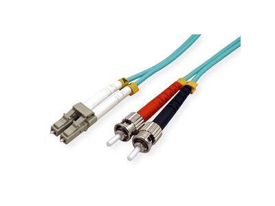 Fiber kábel LC-ST, 3m Duplex OM3(50/125µm), LSOH, 2.8mm, tyrkysový