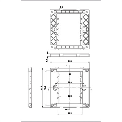 Box modulárny biely pre 3x SNAP-Value (86x86mm), box-25998201 §§