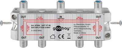 Rozbočovač / distribútor TV a SAT signálu, 1IN/6OUT, 5-2400 Mhz, F-konektor