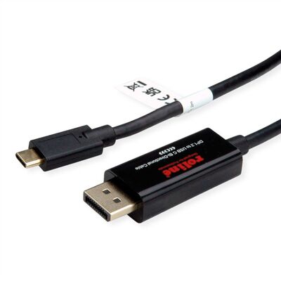 Kábel DisplayPort na USB 3.1 Typ C M/M 2m, Obojsmerný, v1.2, 4K@60Hz UHD, čierny