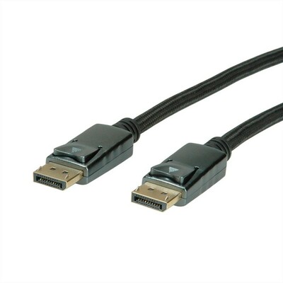 Kábel DisplayPort M/M 3m, 4K@60Hz, DP v1.2, 21.6Gbit/s, čierny, kovové konektory