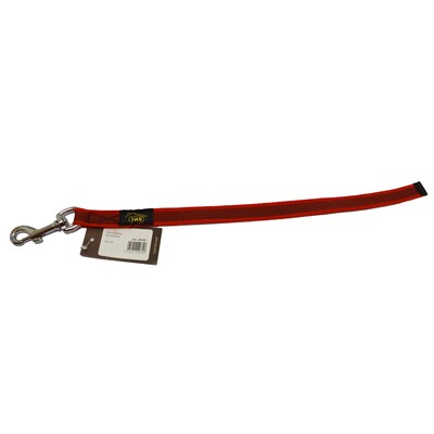 Vodítko na poslušnosť bez uška pogumované, 20mm/40cm, chrómová karabína, červené