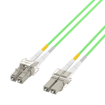 Fiber kábel LC-LC, 10m Duplex OM5(50/125µm), LSOH, 2mm, zelený