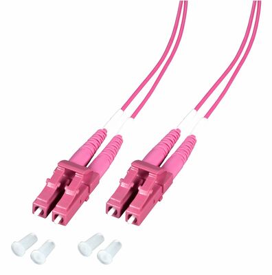 Fiber kábel LC-LC, 1m Duplex OM4(50/125µm), LSOH, 1.2mm, fialový