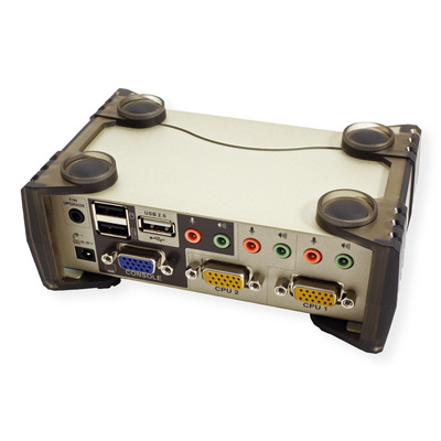 KVM switch/prepínač 2PC, VGA, USB, OSD, USB hub