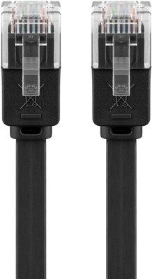 UTP Patchkábel 10m cat.6, čierny, plochý, Cu