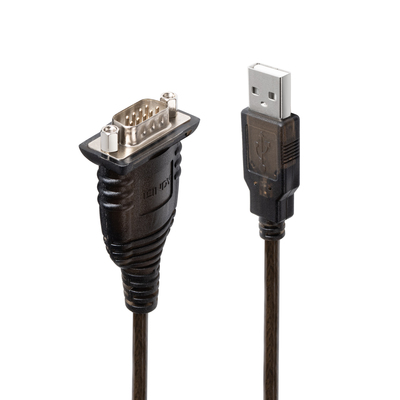 Káblový adaptér USB na RS232 (M), 9pin, 1.5m, čierny