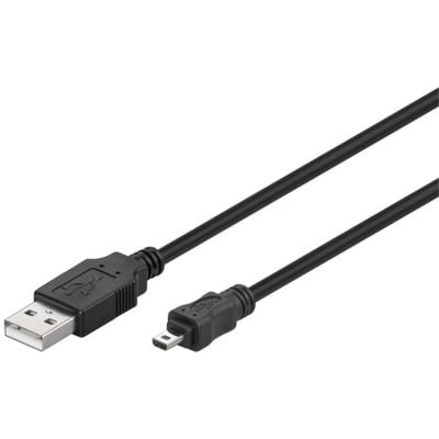Kábel USB 2.0 A-MINI 8pin M/M 1.8m, High Speed, čierny