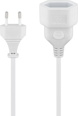 Predlžovačka 2pin, 5m s 1 zásuvkou, 0.75mm², biela
