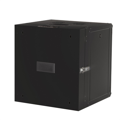 19" Rack na stenu 12U, čierny, 640x600x600mm (HxWxD), RAL9005, PRO, otočný (2-dielny)