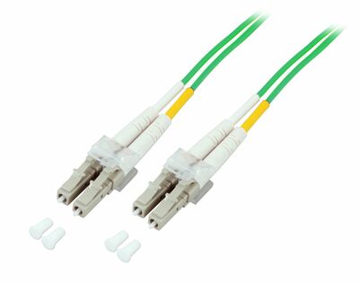 Fiber kábel LC-LC, 50m Duplex OM5(50/125µm), LSOH, 2mm, zelený