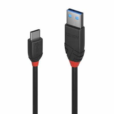 Kábel USB 3.2 Gen 2, AM/CM Typ C 1.5m, 10Gbps, max. 15w 5V3A, Black Line, čierny