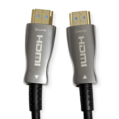 Kábel HDMI M/M 30m, High Speed+Eth, 4K@60Hz, HDMI 2.0, čierny, jednosmerný, aktívny, optický