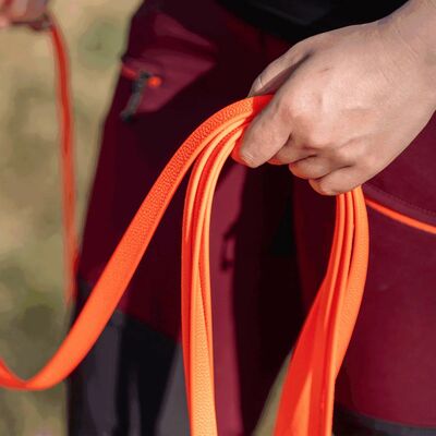 HS Vodítko stopovacie bez uška pogumované, Footballgrip, 16mm/5m, nerezová karabína, oranžové