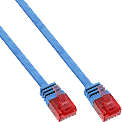 UTP Patchkábel 1.5m cat.6, modrý, plochý, Cu