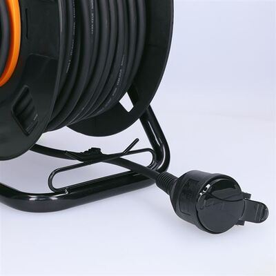 Predlžovačka bubon 50m 1 zásuvka, 1.50mm² guma,  IP44, 16A, 3680W, čierna