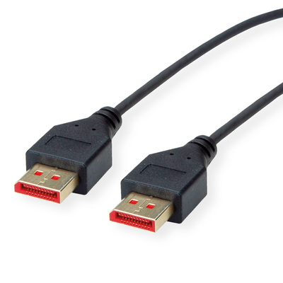 Kábel DisplayPort M/M 1m, 8K@60Hz, DP v1.4, 32.4Gbit/s, čierny, pozl. konektor, slim