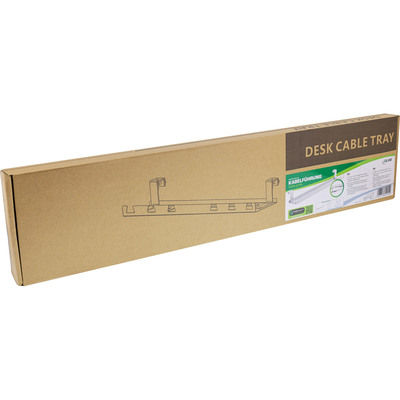 Káblový organizér, žľab na káble pod stôl, 590x131x74mm (DxHxV), biely
