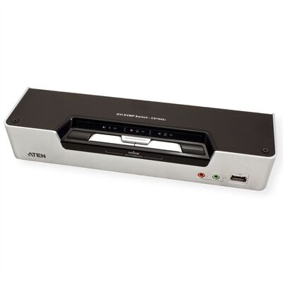 KVM switch/prepínač, Dual-View, 2PC, DVI-I, USB, HotKeys, OSD