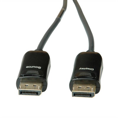 Kábel DisplayPort M/M 50m, 8K@60Hz, DP v1.4, 32.4Gbit/s, čierny, jednosmerný, aktívny, optický