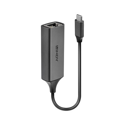 Adaptér USB 3.1 Typ C na RJ45 (Gigabit Ethernet), 10cm, čierny/sivý